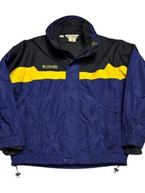 COLUMBIA 2-in-1 Convertible Fleece Jacket Winter Waterproof Ski Jacket Men Large